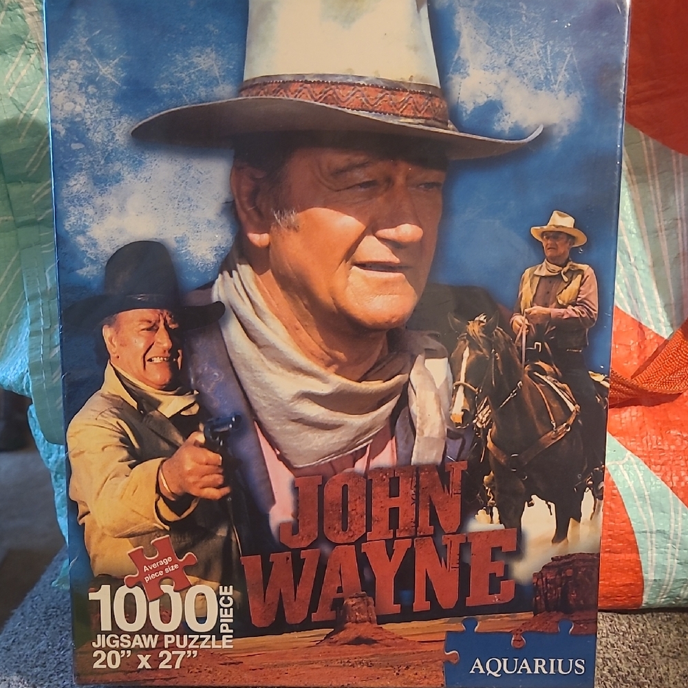 New in box! Aquarius John Wayne 1000 piece Jigsaw Soft Click Vintage Puzzle